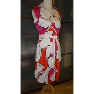Sandra Darren Cotton Crossover Bodice Dress NEW 8